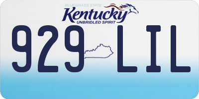 KY license plate 929LIL