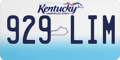 KY license plate 929LIM