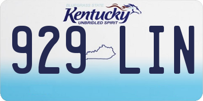 KY license plate 929LIN