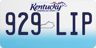 KY license plate 929LIP