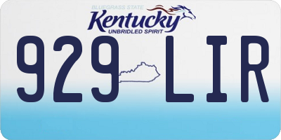 KY license plate 929LIR