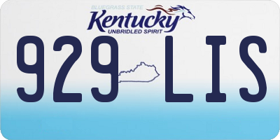 KY license plate 929LIS