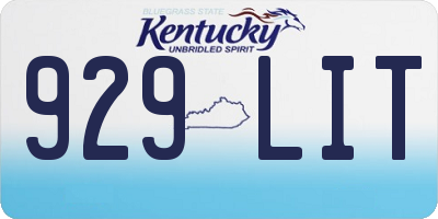 KY license plate 929LIT