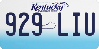 KY license plate 929LIU