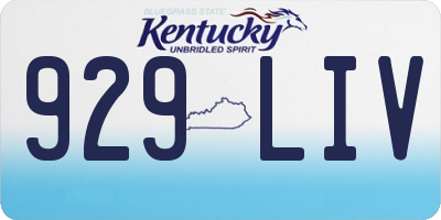 KY license plate 929LIV