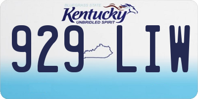 KY license plate 929LIW