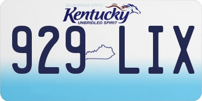KY license plate 929LIX