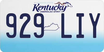KY license plate 929LIY
