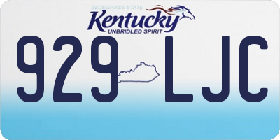 KY license plate 929LJC