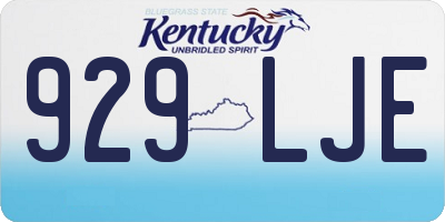 KY license plate 929LJE
