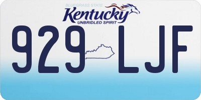 KY license plate 929LJF