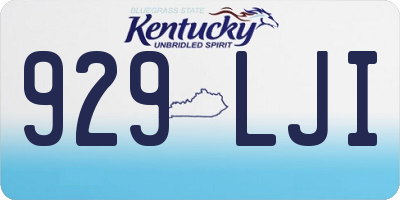 KY license plate 929LJI