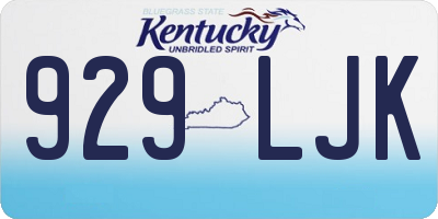 KY license plate 929LJK