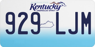 KY license plate 929LJM