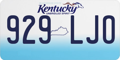 KY license plate 929LJO
