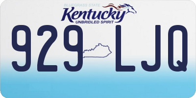 KY license plate 929LJQ