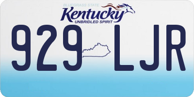 KY license plate 929LJR