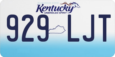 KY license plate 929LJT