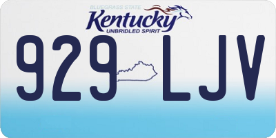 KY license plate 929LJV