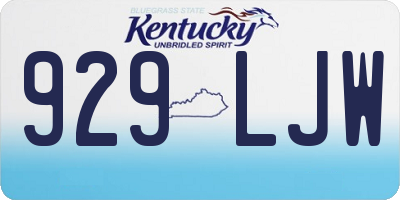 KY license plate 929LJW