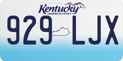 KY license plate 929LJX
