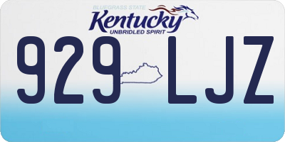 KY license plate 929LJZ