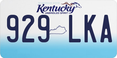KY license plate 929LKA