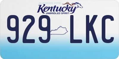 KY license plate 929LKC