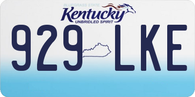 KY license plate 929LKE