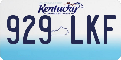 KY license plate 929LKF