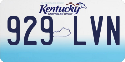 KY license plate 929LVN