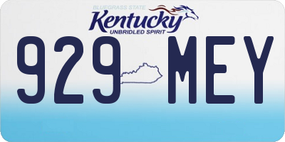 KY license plate 929MEY
