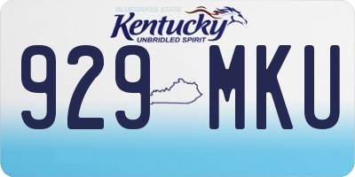 KY license plate 929MKU