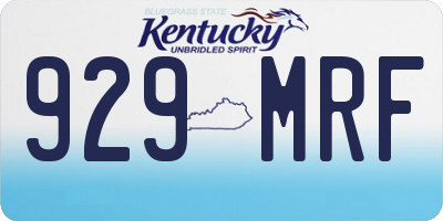KY license plate 929MRF