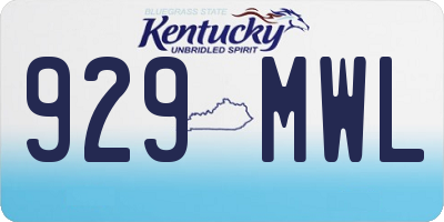 KY license plate 929MWL