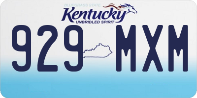 KY license plate 929MXM