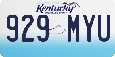 KY license plate 929MYU