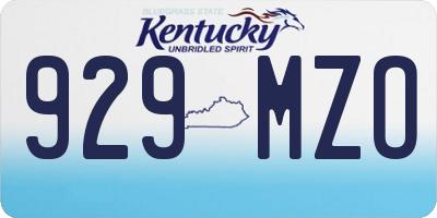 KY license plate 929MZO