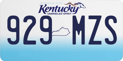 KY license plate 929MZS