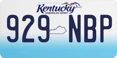 KY license plate 929NBP
