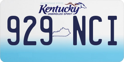 KY license plate 929NCI
