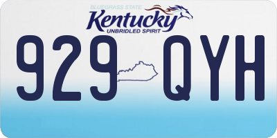 KY license plate 929QYH