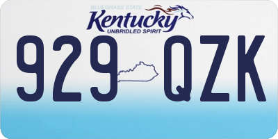 KY license plate 929QZK