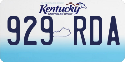 KY license plate 929RDA