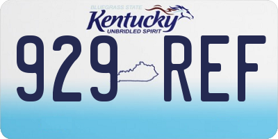 KY license plate 929REF