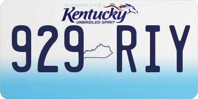 KY license plate 929RIY