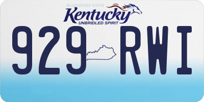 KY license plate 929RWI