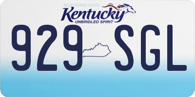 KY license plate 929SGL