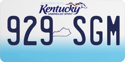 KY license plate 929SGM