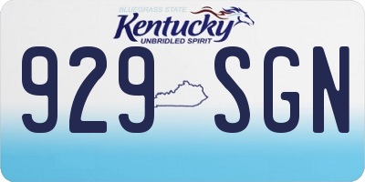 KY license plate 929SGN